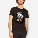 Panda Pizza T-Shirt // Black (X-Large)