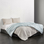 Reversible Brushed Microfiber Plush Down-Alt Comforter Set // Seafoam/Linen (Full/Queen)