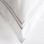 Satin Stitched 100% Cotton Percale Duvet Set // Stone (Full/Queen)