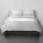 Satin Stitched 100% Cotton Percale Duvet Set // Stone (Full/Queen)