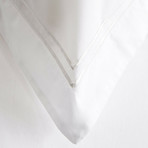 Satin Stitched 100% Cotton Percale Duvet Set // White (Full/Queen)