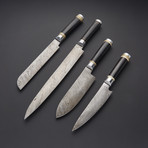 Damascus Kitchen Knife Set 2 // Set of 4