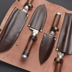 Damascus Kitchen Knife Set 1 // Set of 4