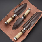 Damascus Kitchen Knife Set 2 // Set of 3