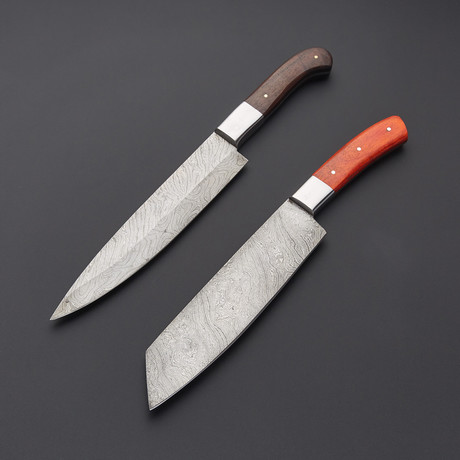 Damascus Cleaver & Chef Knife // Set 2