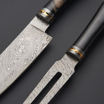 Damascus Chef Knife & Fork