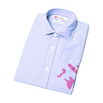 Hatch Shirt // Blue + White + Purple (M)