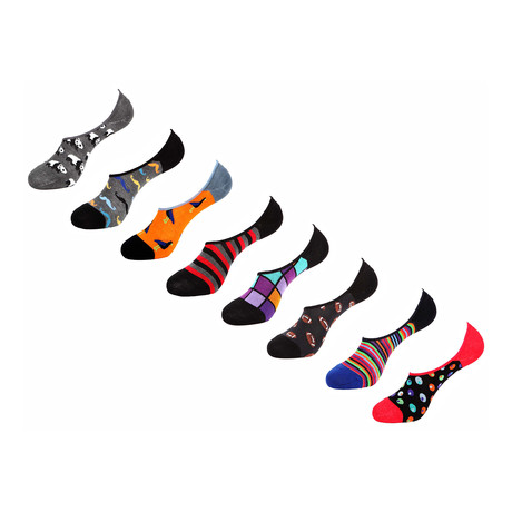 Fingal No Show Socks // 8 Pack // Multicolor