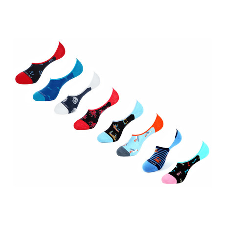 Teo No Show Socks // 8 Pack // Multicolor