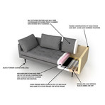 Bendill 3-Seat Tweed Sofa // Light Gray