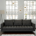 Bendill 3-Seat Tweed Sofa // Dark Gray