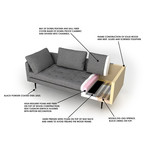 Bendill 3-Seat Tweed Sofa // Beige Champagne