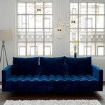 Bendill 3-Seat Velvet Sofa // Sapphire