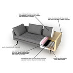 Bendill 3-Seat Velvet Sofa // Gray