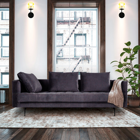 Bendill 3-Seat Velvet Sofa // Purple