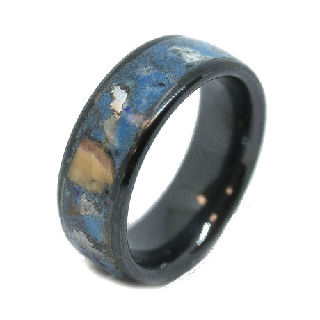 Meteor Luminescent Ceramic Ring // Blue (5)