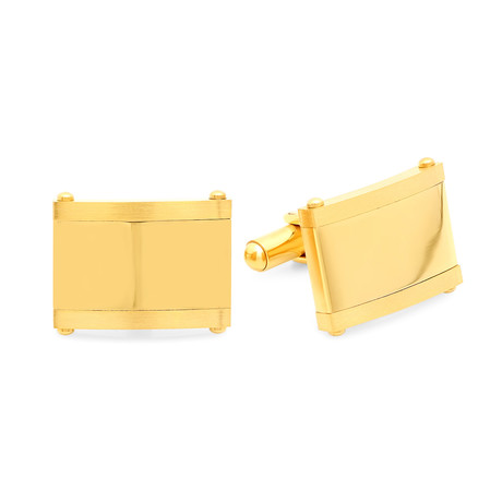 18K Gold Plated Square Classic Cufflinks // Yellow