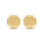18K Gold Plated Stainless Steel Octagon Cufflinks // Yellow