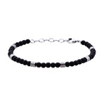 Onyx Adjustable Bead Bracelet // Black