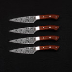 Damascus Pairing Knife Set // 4 Piece Set