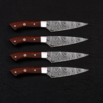 Damascus Pairing Knife Set // 4 Piece Set