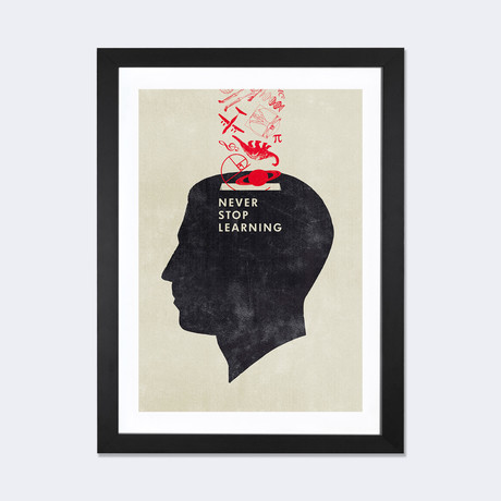 Never Stop Learning // Hannes Beer (24"W x 16"H x 1"D)