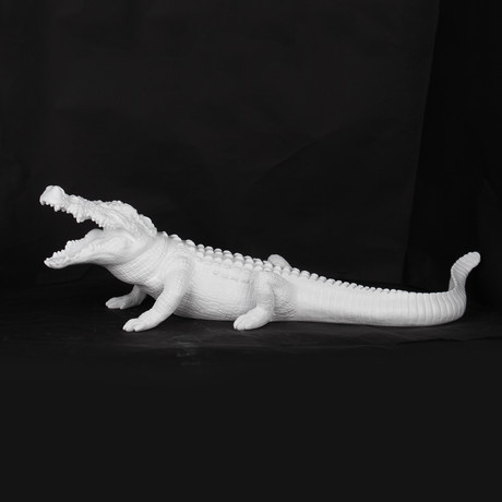 Crocodile Sculpture // Matte White