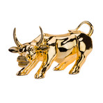 Modern Bull Sculpture // Gold Plated