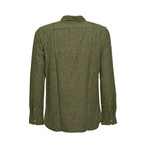 Basic Button-Up Collared Shirt // Green (S)