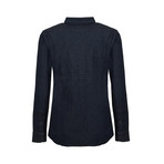 Basic Button-Up Collared Shirt // Denim (S)