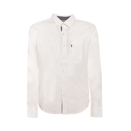 Basic Button-Up Collared Shirt // White (S)