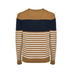 Block Stripe Sweater // Beige Blue (L)