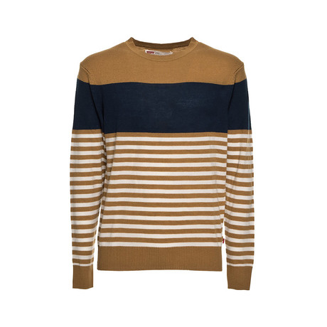 Block Stripe Sweater // Beige Blue (S)