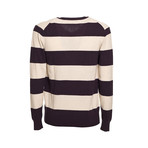 Striped Sweater // Cream Prune (XL)