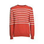 Basic Striped Sweater // Orange Cream (M)