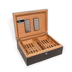 Donovan Large Cigar Humidor Box (Black)