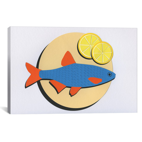Fish On A Plate // Rosi Feist (18"W x 26"H x 0.75"D)
