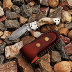 Damascus Liner Lock Folding Knife // FRB-301108