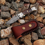 Damascus Liner Lock Folding Knife // FRB-301109