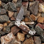 Damascus Liner Lock Folding Knife // FRB-301109