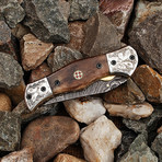 Damascus Liner Lock Folding Knife // FRB-301109