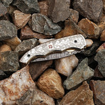 Damascus Liner Lock Folding Knife // FRB-301112