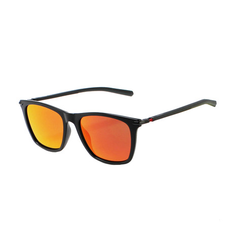 Trent Glasses // Black + Red With Brown + Flash Red Gradient Lens