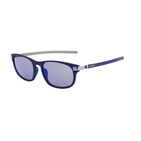 Otto Glasses // Dark Navy Blue With Blue Mirror Lens