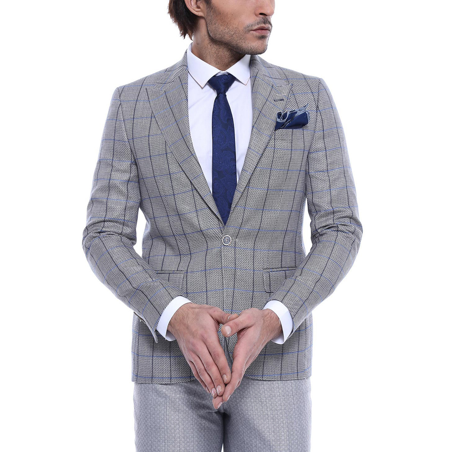 Roger Slim Fit Blazer // Gray (Euro: 44) - Wessi - Touch of Modern