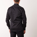 Slim-Fit Printed Flower Dress Shirt // Black (S)