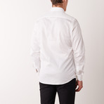 Slim-Fit Printed Flower Dress Shirt // White (S)