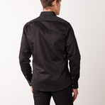 Slim-Fit Printed Paisley Dress Shirt // Black (3XL)