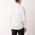 Slim-Fit Printed Dress Shirt + Side Detail // White (S)
