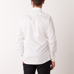 Slim-Fit Printed Dress Shirt + Detail // White (L)